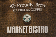 Close up photo of 'Market Bistro' signage.